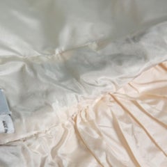 Yves Saint Laurent Cream Silk Velvet Trim Sleeveless Dress S