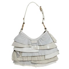 Yves Saint Laurent Cream Suede/Leather and Patent Leather St. Tropez Hobo