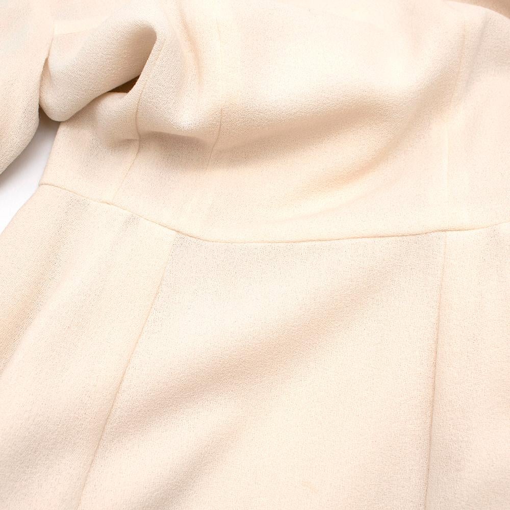 Women's or Men's Yves Saint Laurent Cream Textured Silk Dress - Size XS