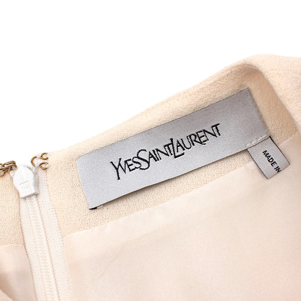 Yves Saint Laurent Cream Textured Silk Dress - Size XS 2