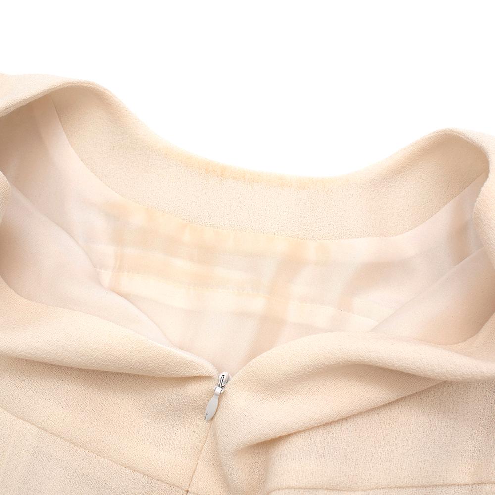 Yves Saint Laurent Cream Textured Silk Dress - Size XS 4