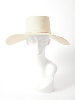 Yves Saint Laurent Cream Tone Wide Brim Hat