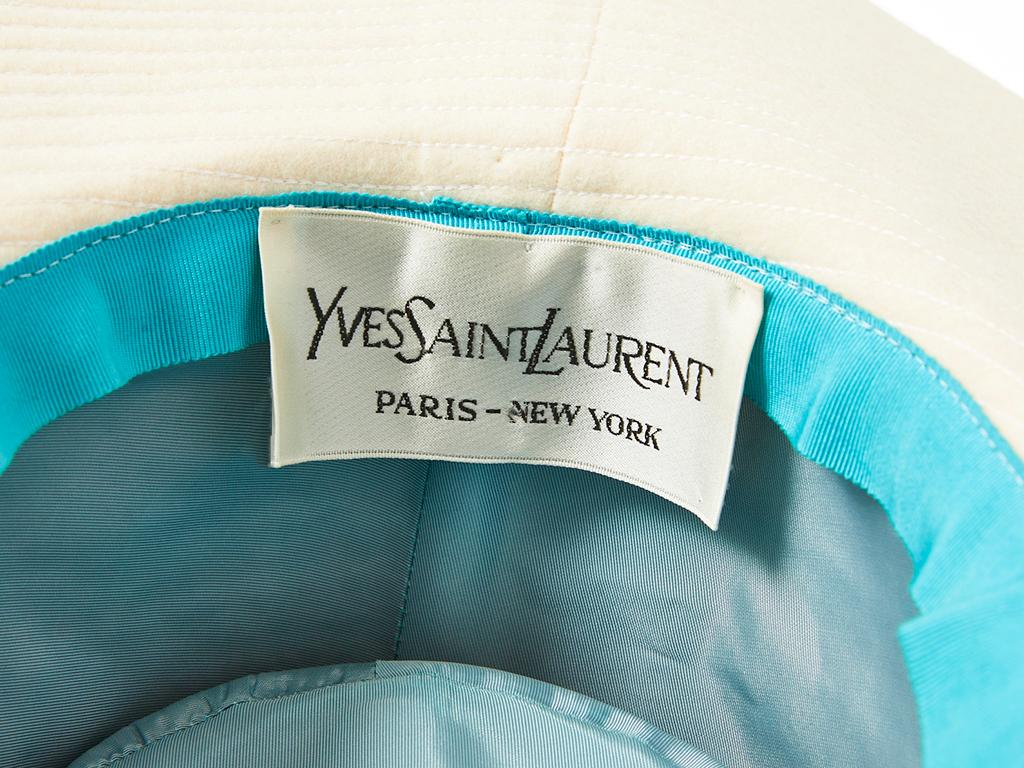 Beige Yves Saint Laurent Cream Tone Wide Brim Hat