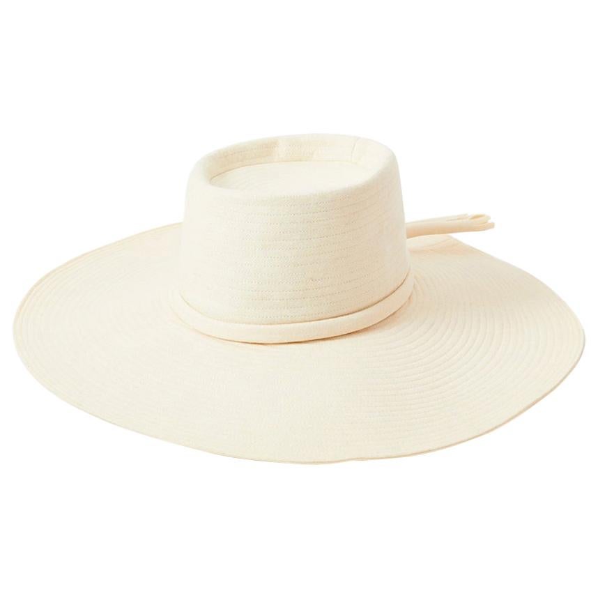 Yves Saint Laurent Cream Tone Wide Brim Hat
