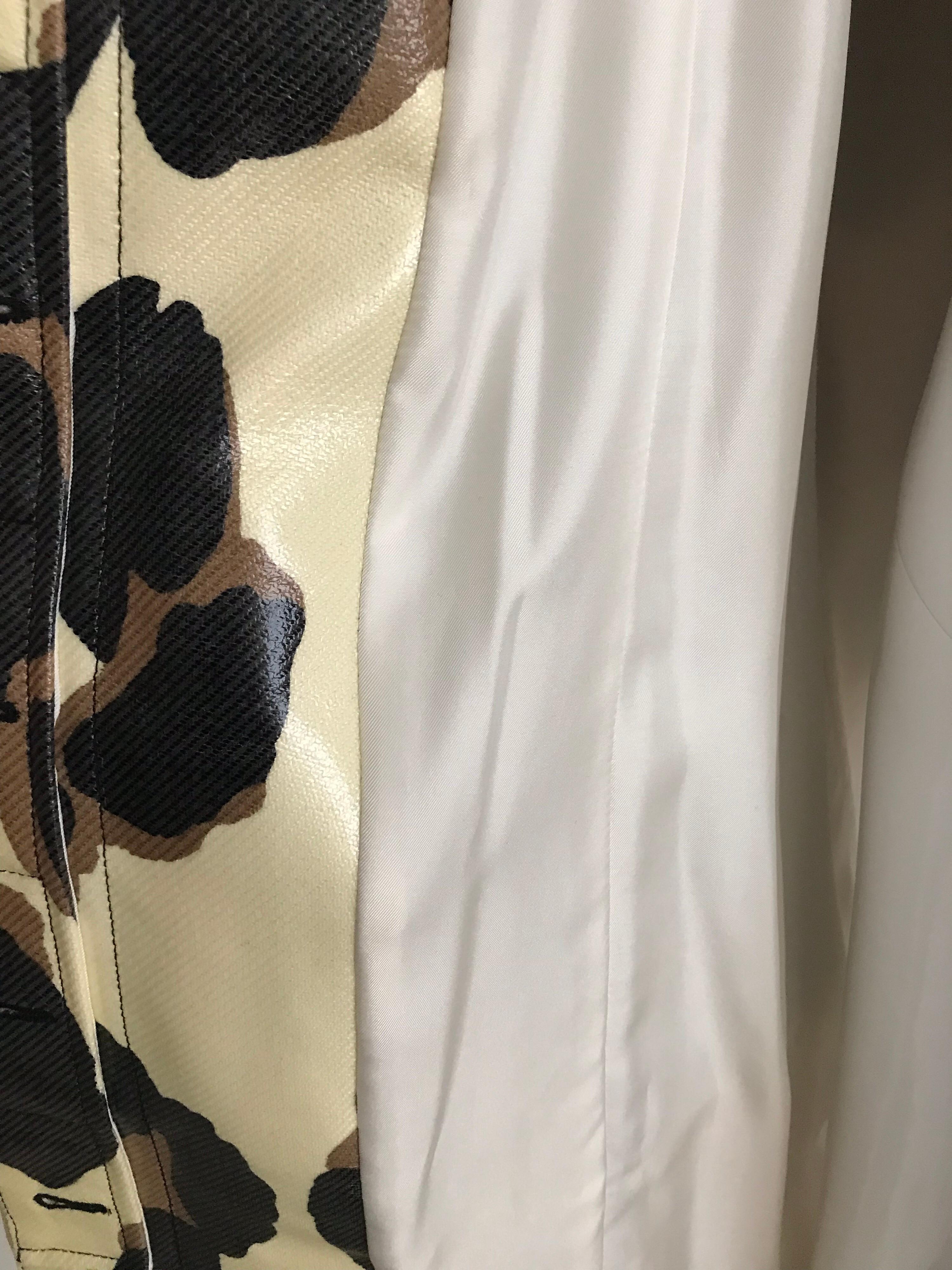 Yves Saint Laurent Creme and Brown Animal Print coat 5