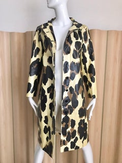 Yves Saint Laurent - Manteau à imprimé animal crème et marron
