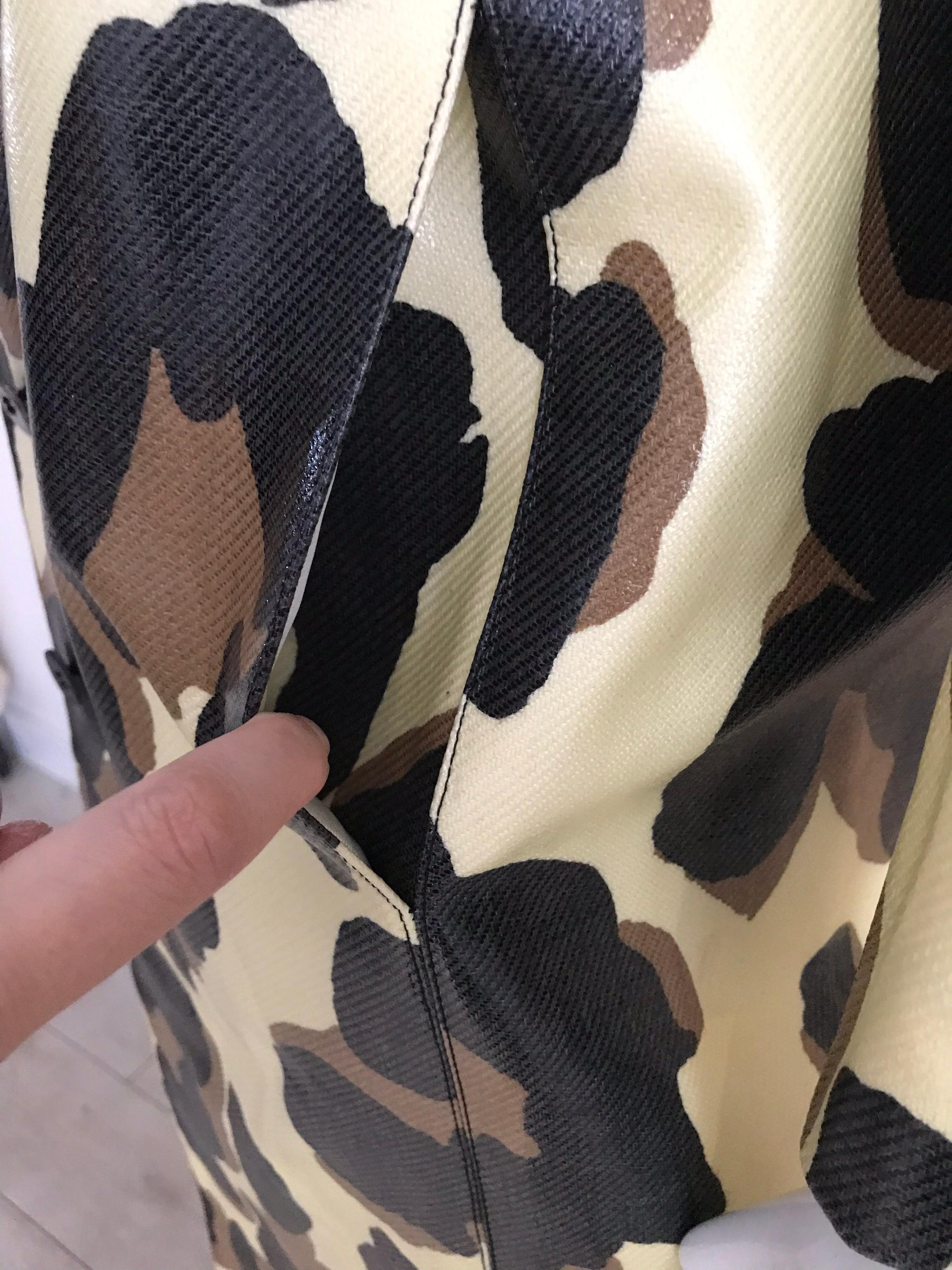 Yves Saint Laurent Creme and Brown Animal Print coat 1