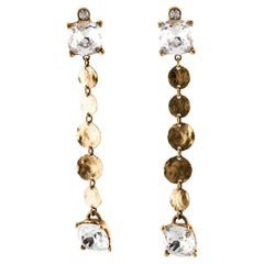 Boucles d
oreilles pendantes à clip en cristal Yves Saint Laurent, années 1990