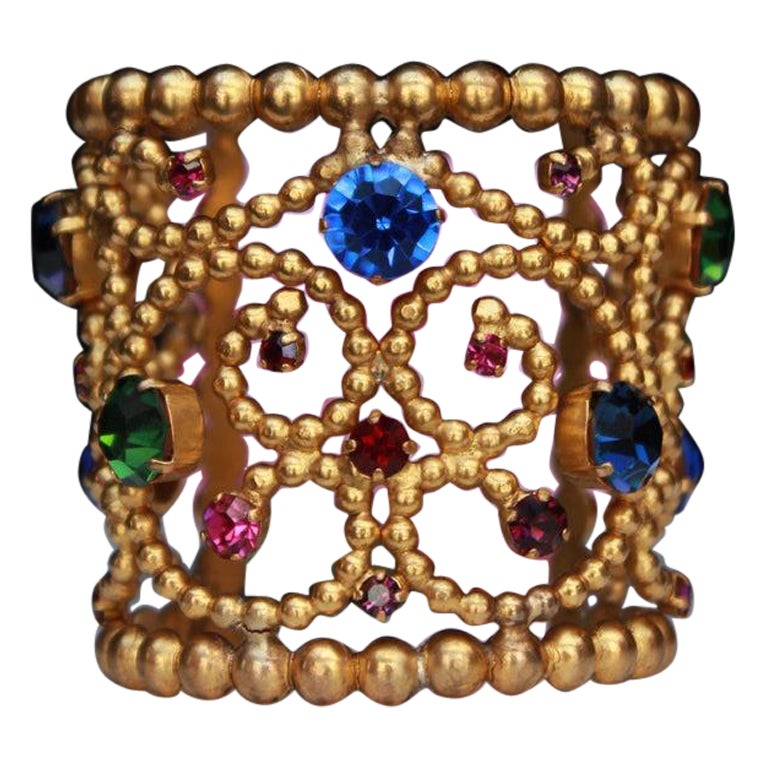 Yves Saint Laurent Cuff Bracelet with Rhinestones