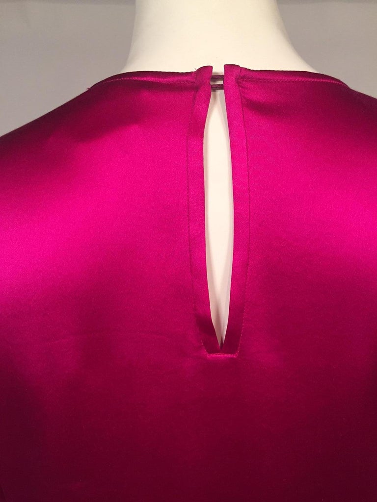 Women's Yves Saint Laurent Cyclamen Pink Silk Charmeuse Blouse For Sale