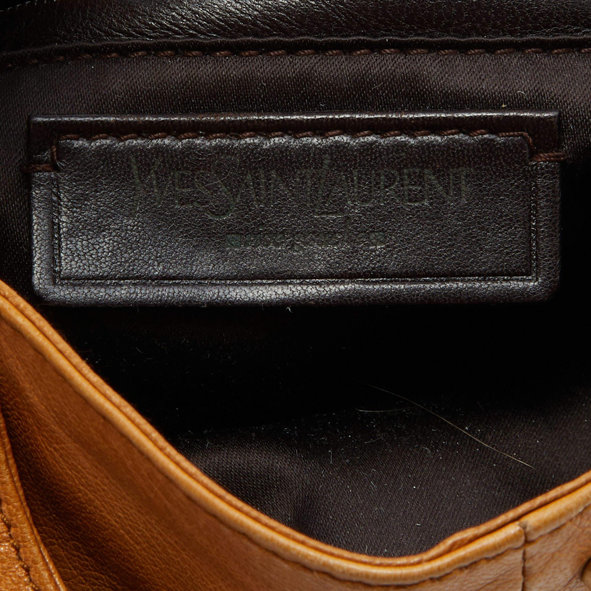 Yves Saint Laurent Dark Beige Leather Horn Mala Mala Bag 2