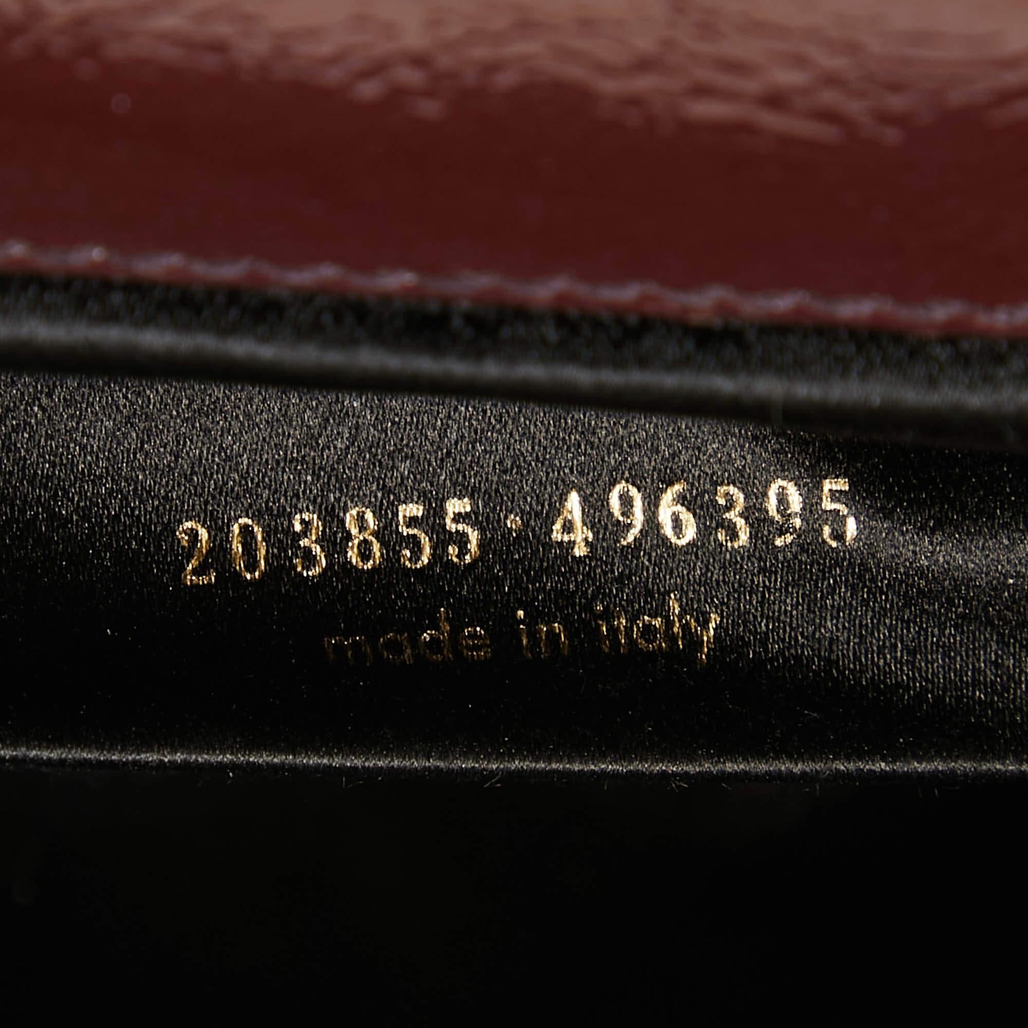 Yves Saint Laurent Dark Brown Patent Leather Belle De Jour Flap Clutch For Sale 9