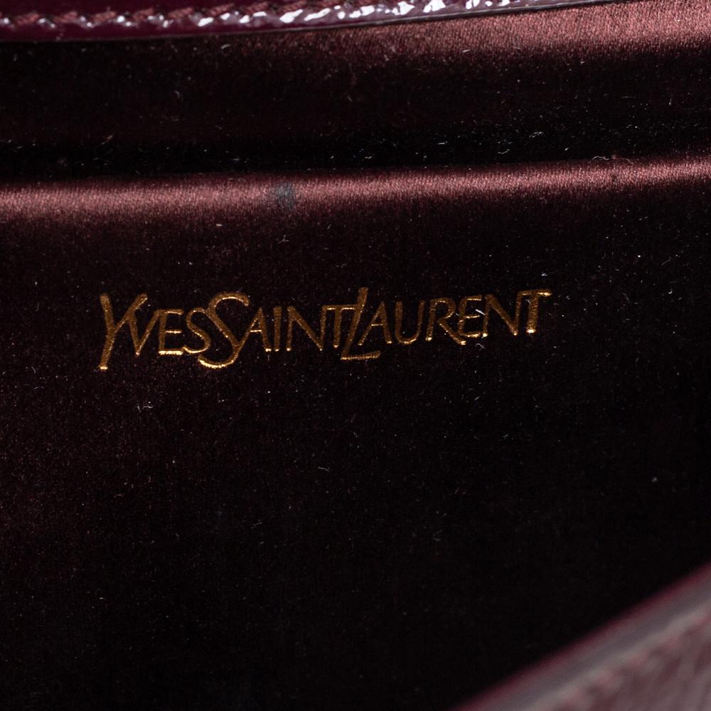 Yves Saint Laurent Dark Burgundy Patent Leather Belle De Jour Flap Clutch 4