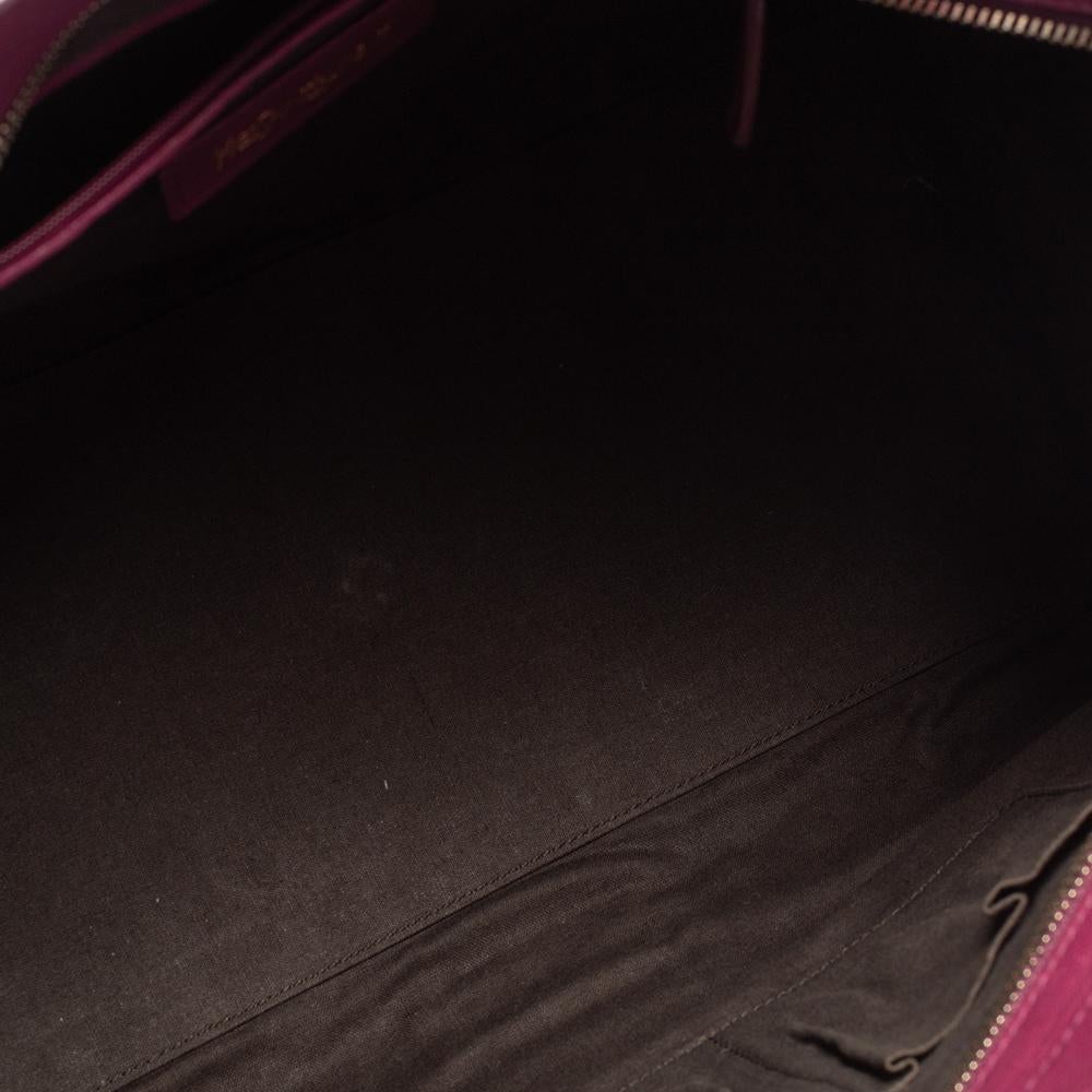 Yves Saint Laurent Dark Fuchsia Leather Medium Cabas Y-Ligne Tote 5