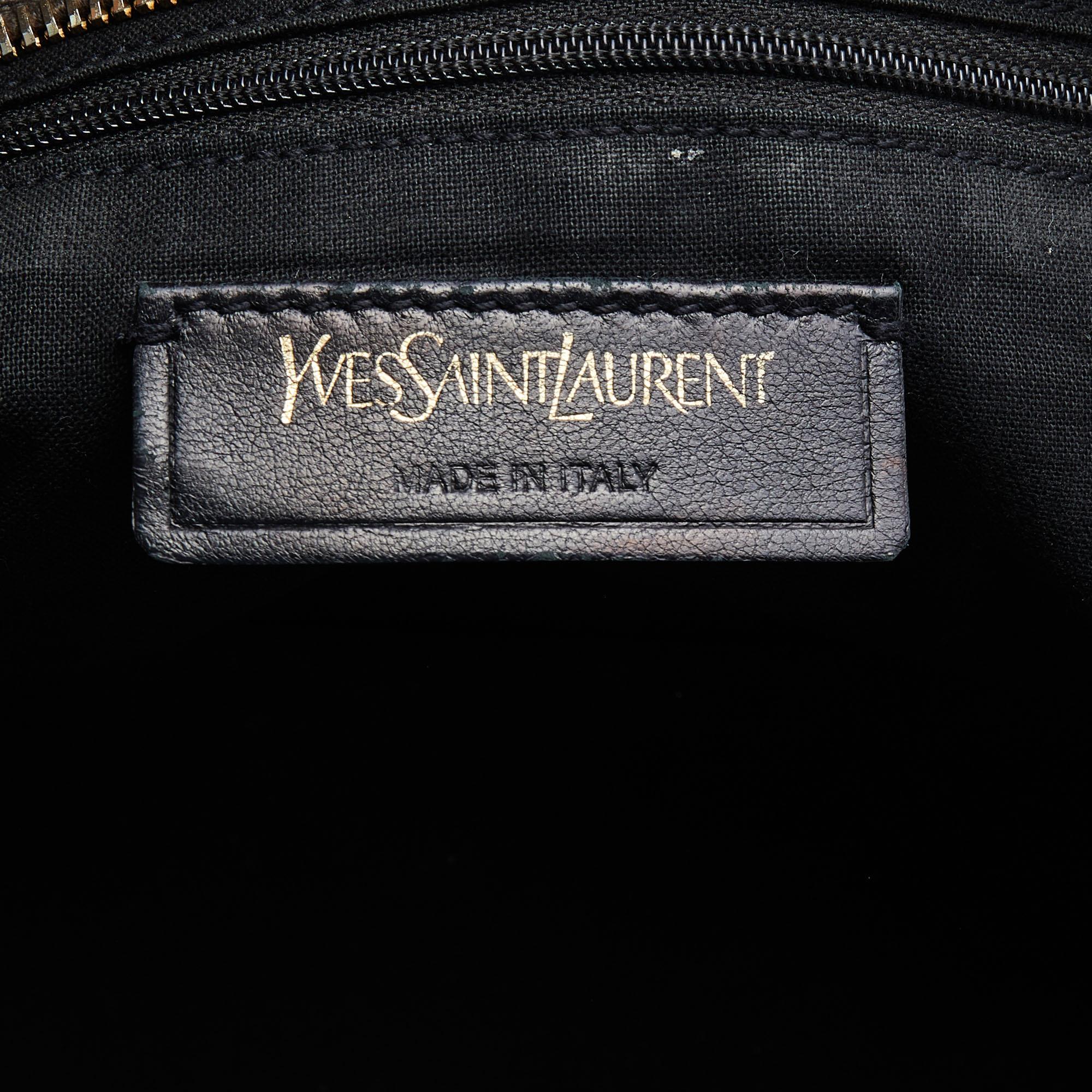 Yves Saint Laurent Dark Grey Leather Small Cabas Y-Ligne Tote 6