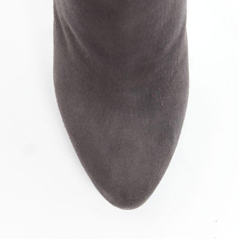 Yves SAINT LAURENT bottines à plateforme en daim gris foncé EU37.5 en vente 4