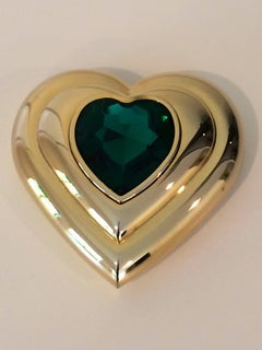 Yves Saint Laurent  Dazzling Emerald Green Crystal  Jewel Heart Compact YSL