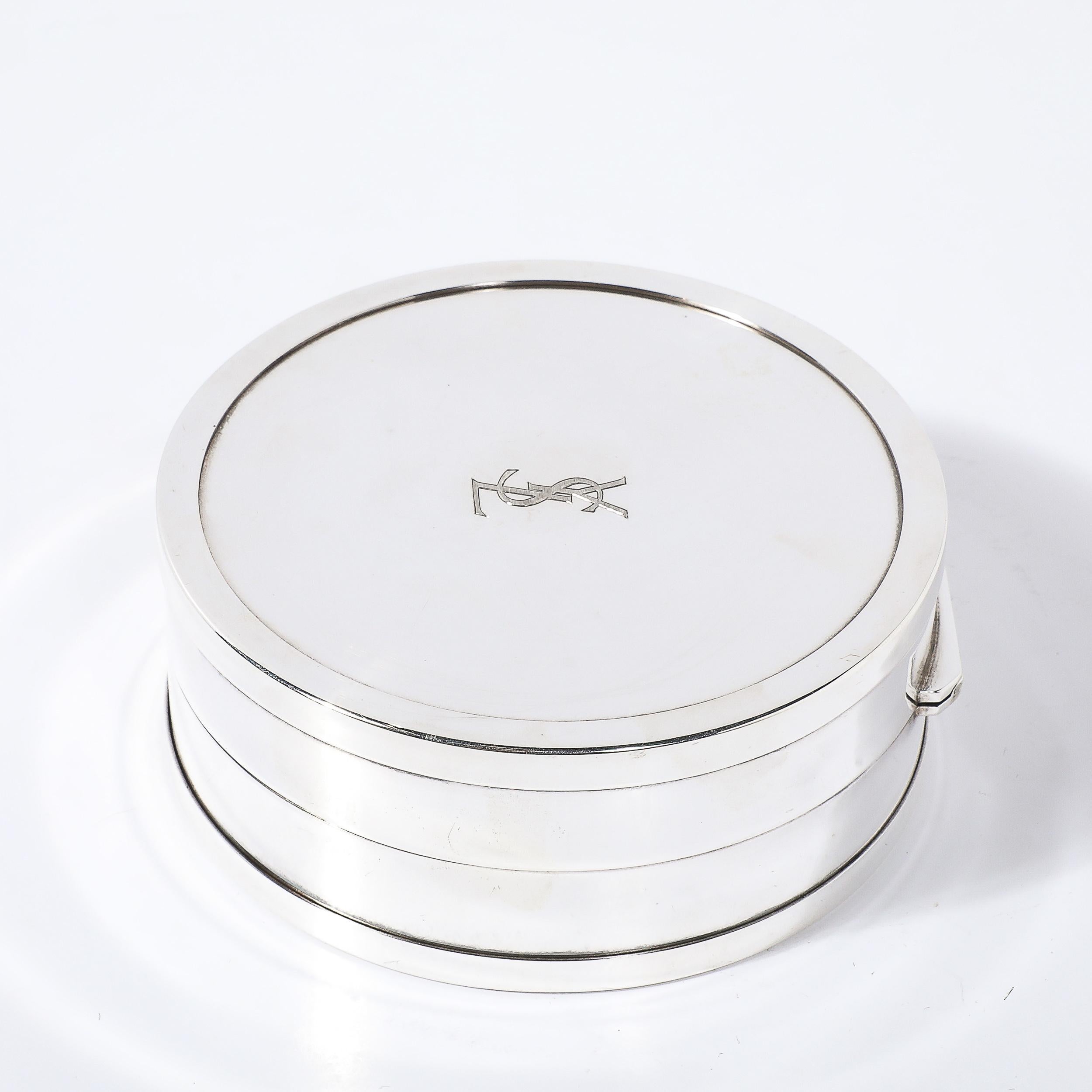 Yves Saint Laurent Caja decorativa con forro de seda Acero inoxidable en venta