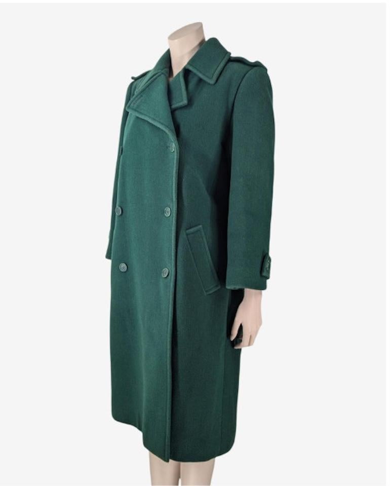Black Yves Saint Laurent Deep Green Coat For Sale