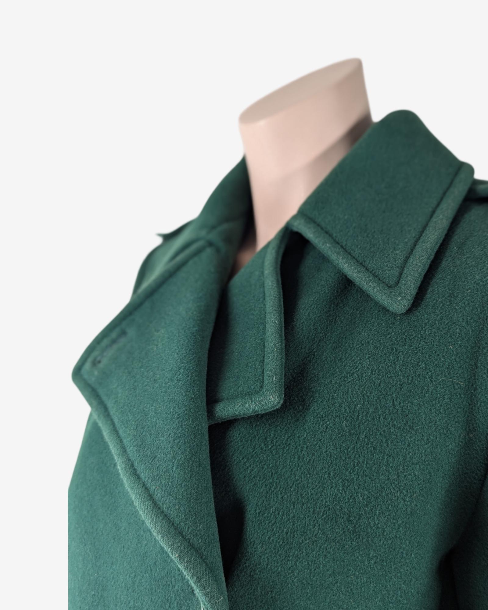 Yves Saint Laurent Deep Green Coat In Good Condition For Sale In GOUVIEUX, FR