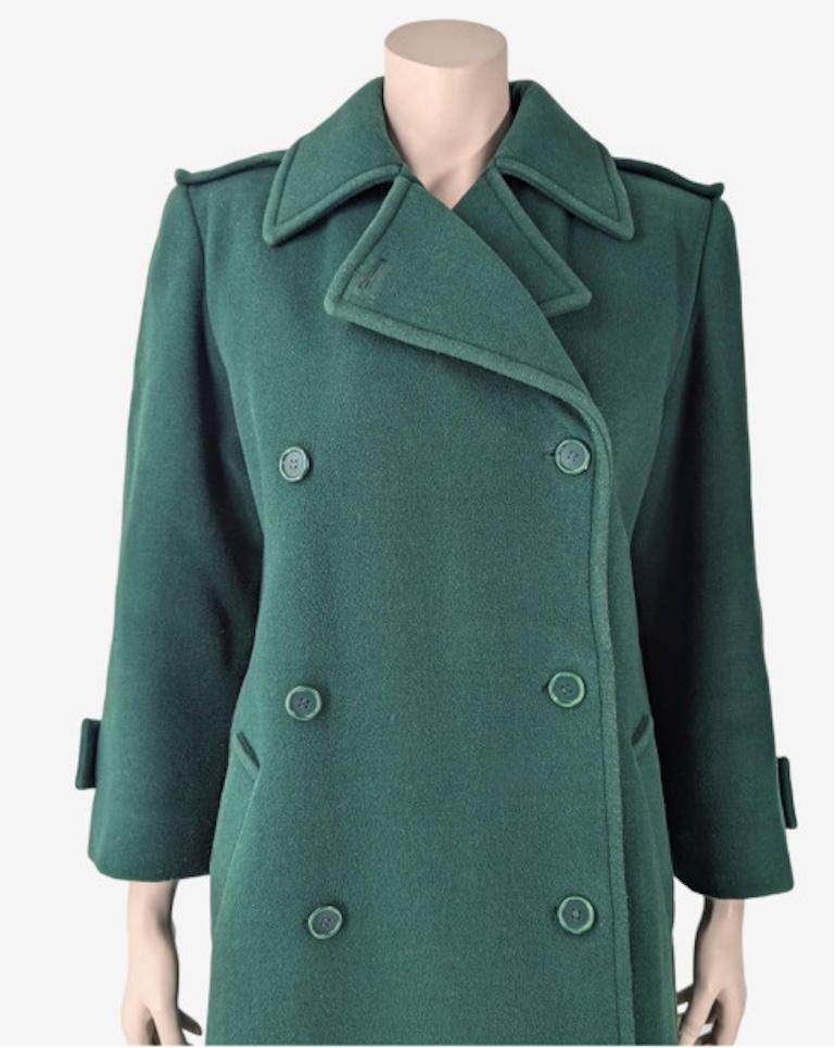 Yves Saint Laurent Deep Green Coat For Sale 3