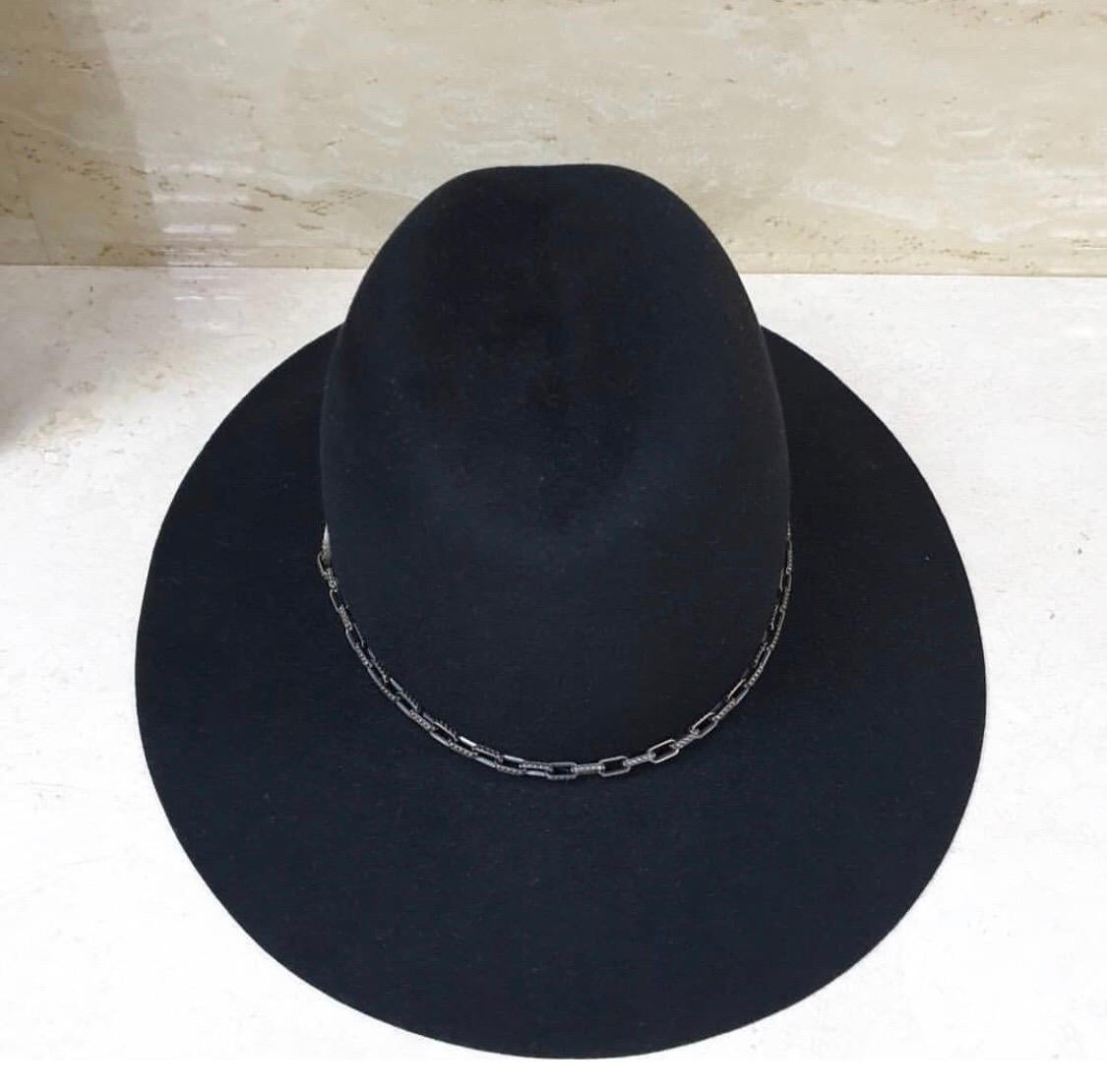 Women's Yves Saint Laurent Diamonds Sapphires Felt Hat