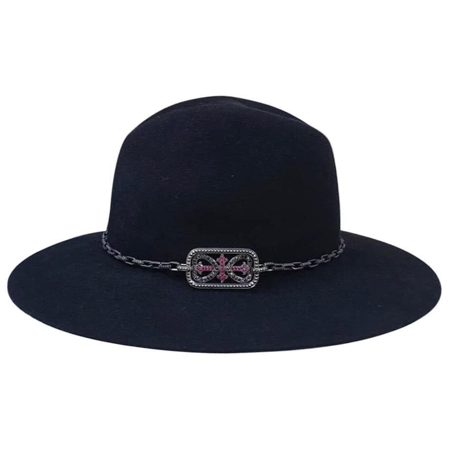 Yves Saint Laurent Diamonds Sapphires Felt Hat