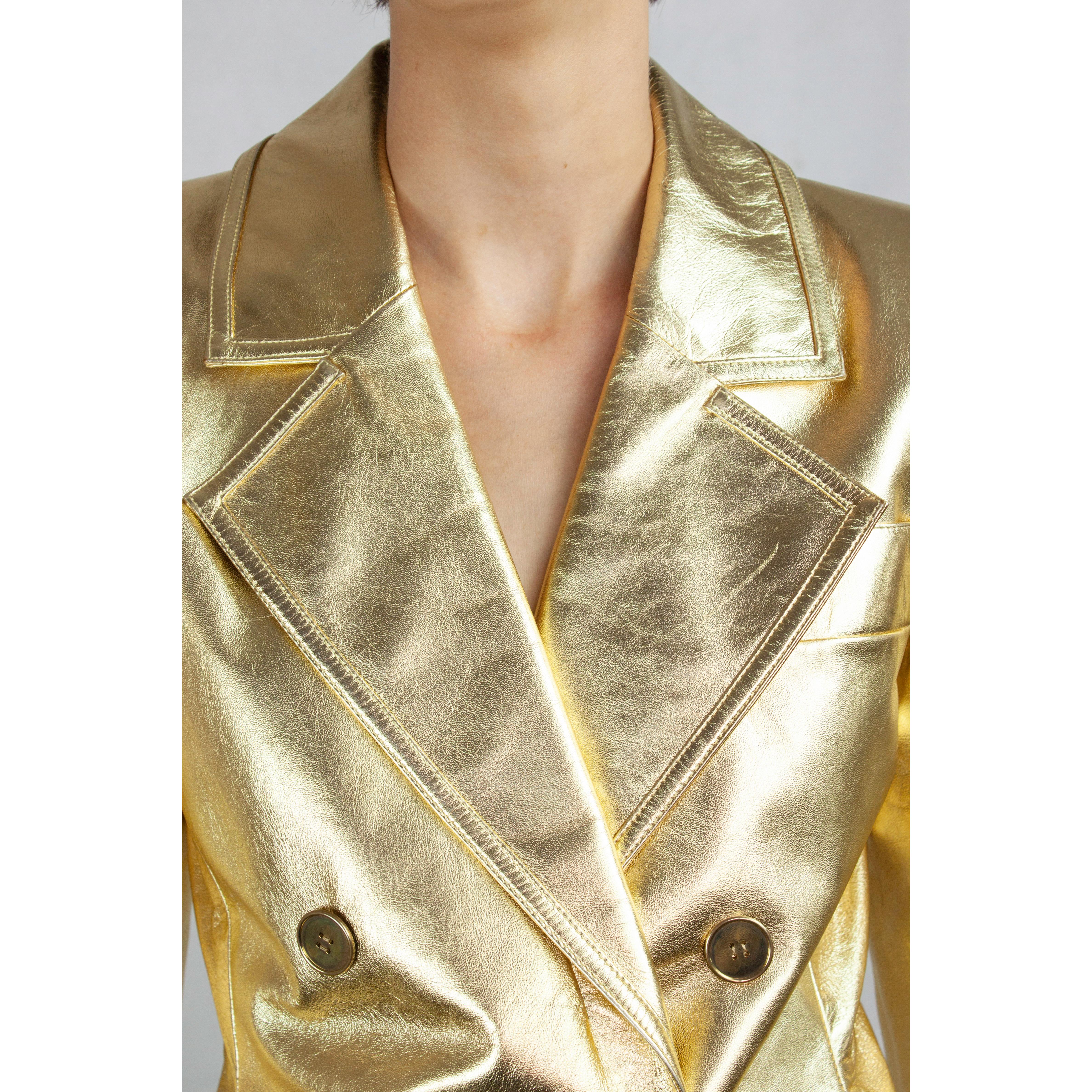 Yves Saint Laurent documented  gold leather jacket. Circa 1970s In Good Condition In London, GB