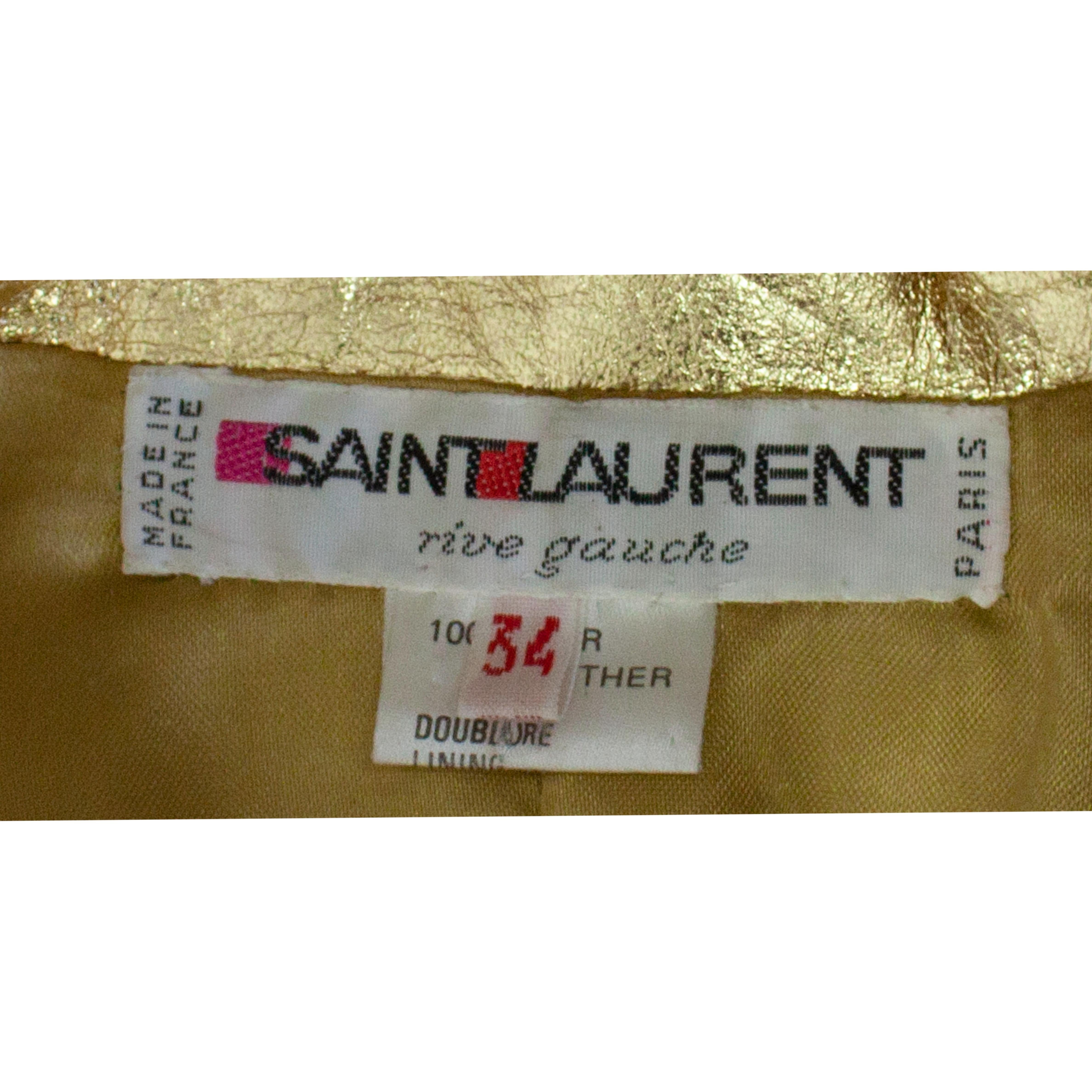 Yves Saint Laurent documented  gold leather jacket. Circa 1970s 1
