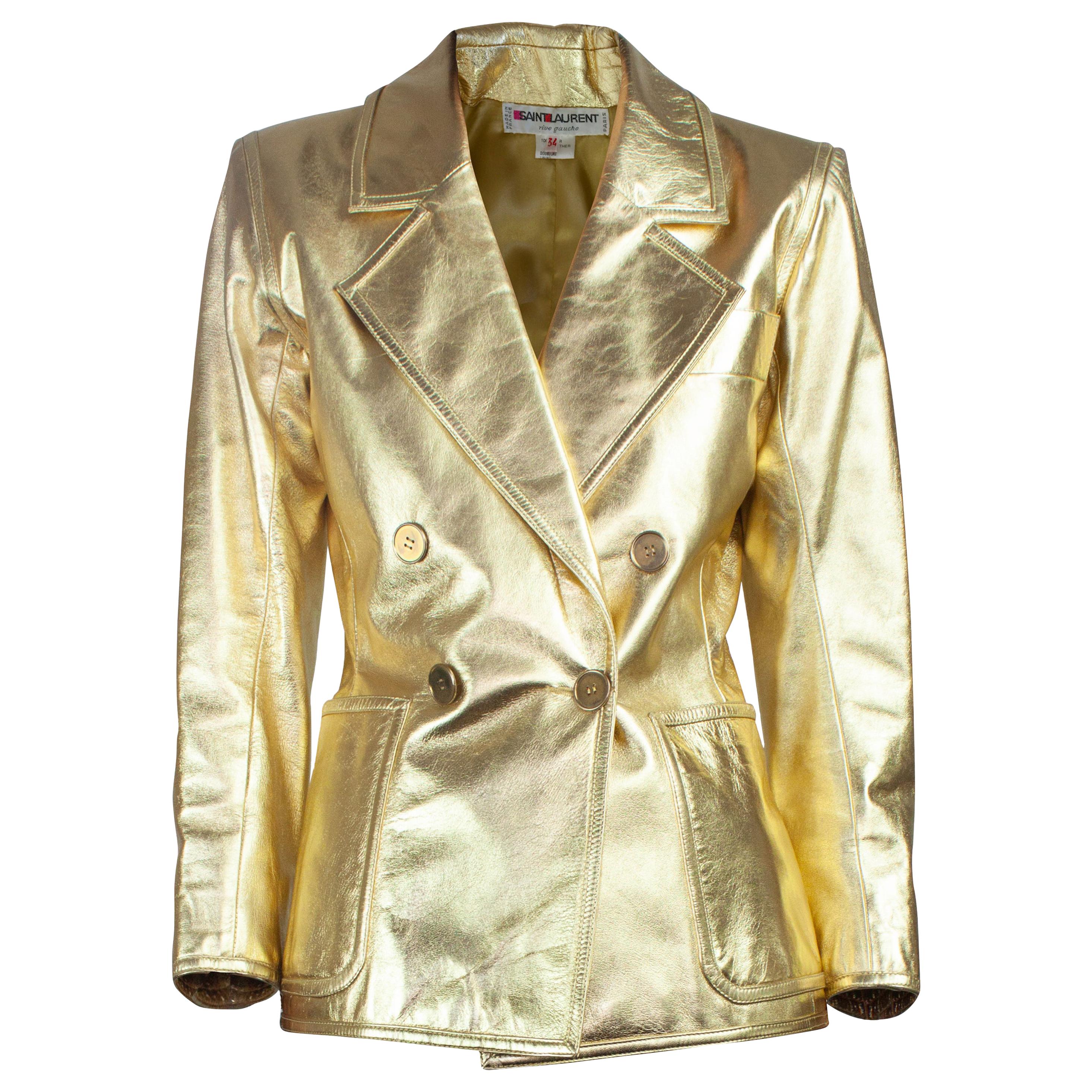 Yves Saint Laurent documented  gold leather jacket. Circa 1970s
