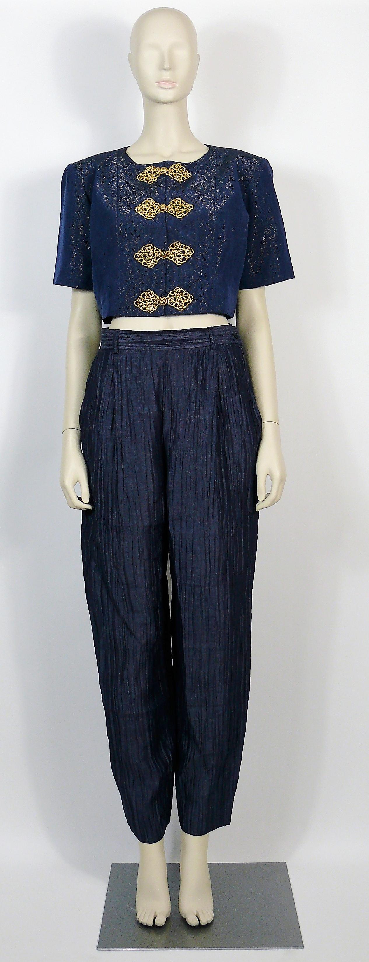 Yves Saint Laurent Documented Oriental Cropped Jacket and Harem Pants Ensemble In Good Condition For Sale In Nice, FR