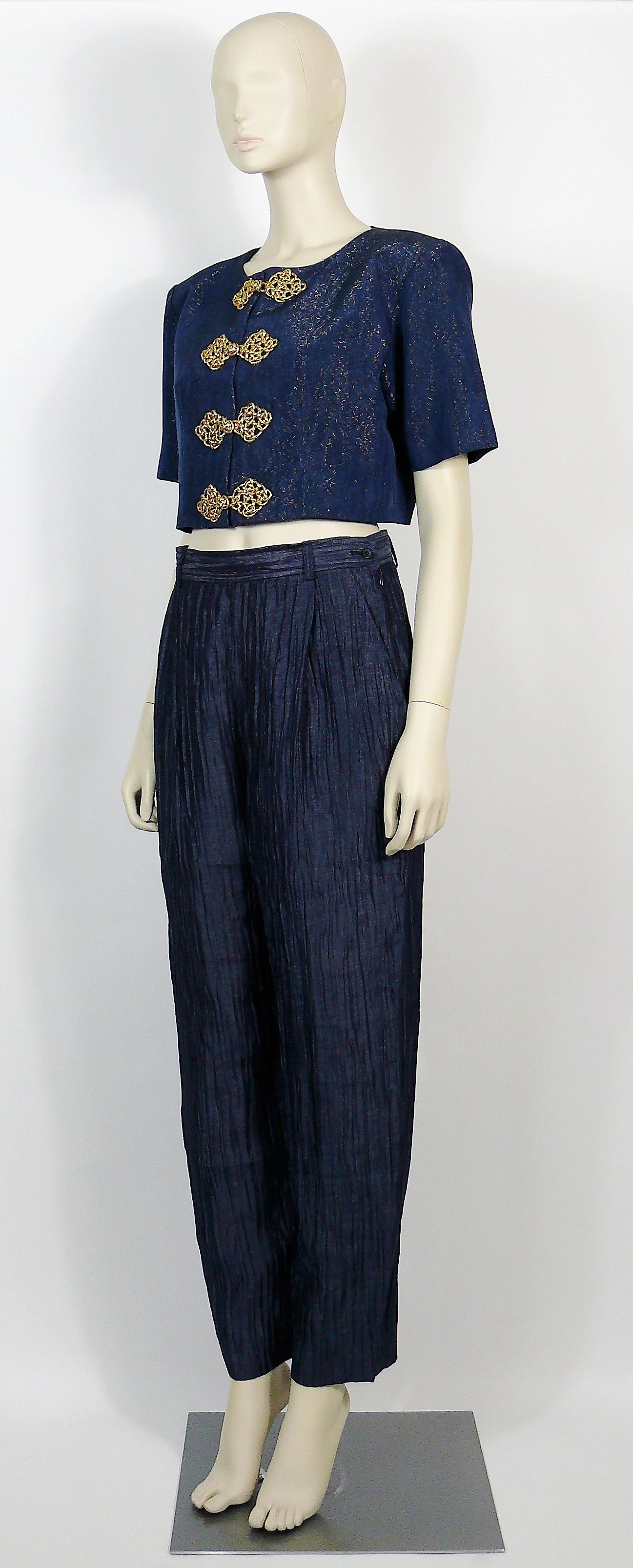 Women's Yves Saint Laurent Documented Oriental Cropped Jacket and Harem Pants Ensemble For Sale