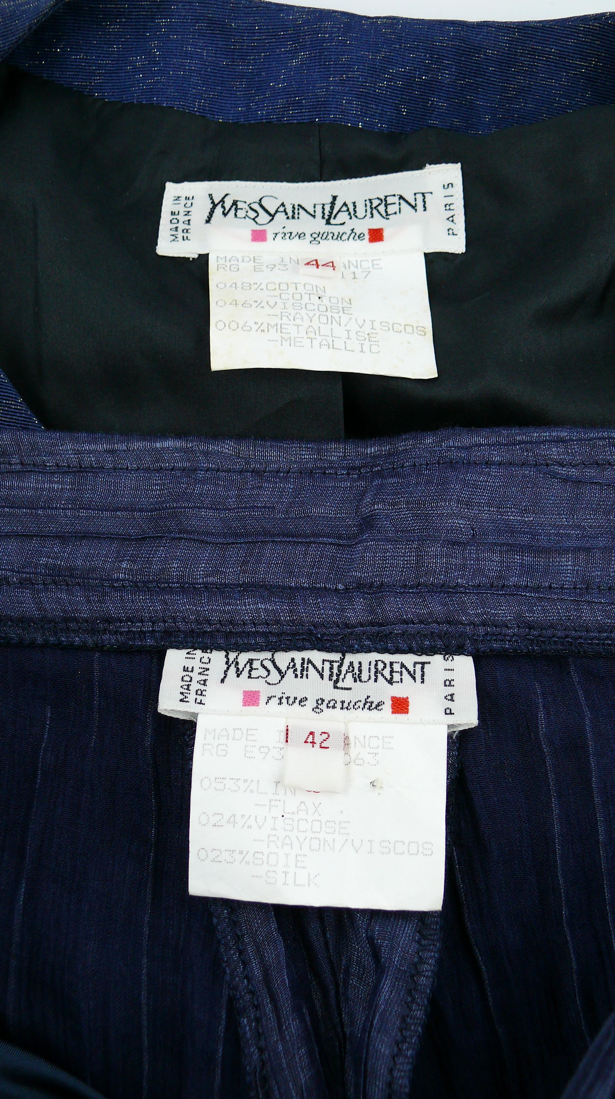 Yves Saint Laurent Documented Oriental Cropped Jacket and Harem Pants Ensemble For Sale 3