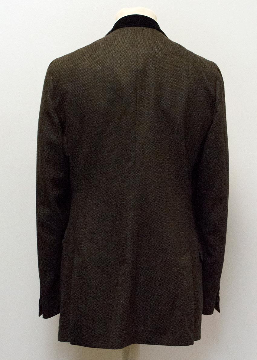 Black Yves Saint Laurent Double Breasted Brown Blazer 52R For Sale