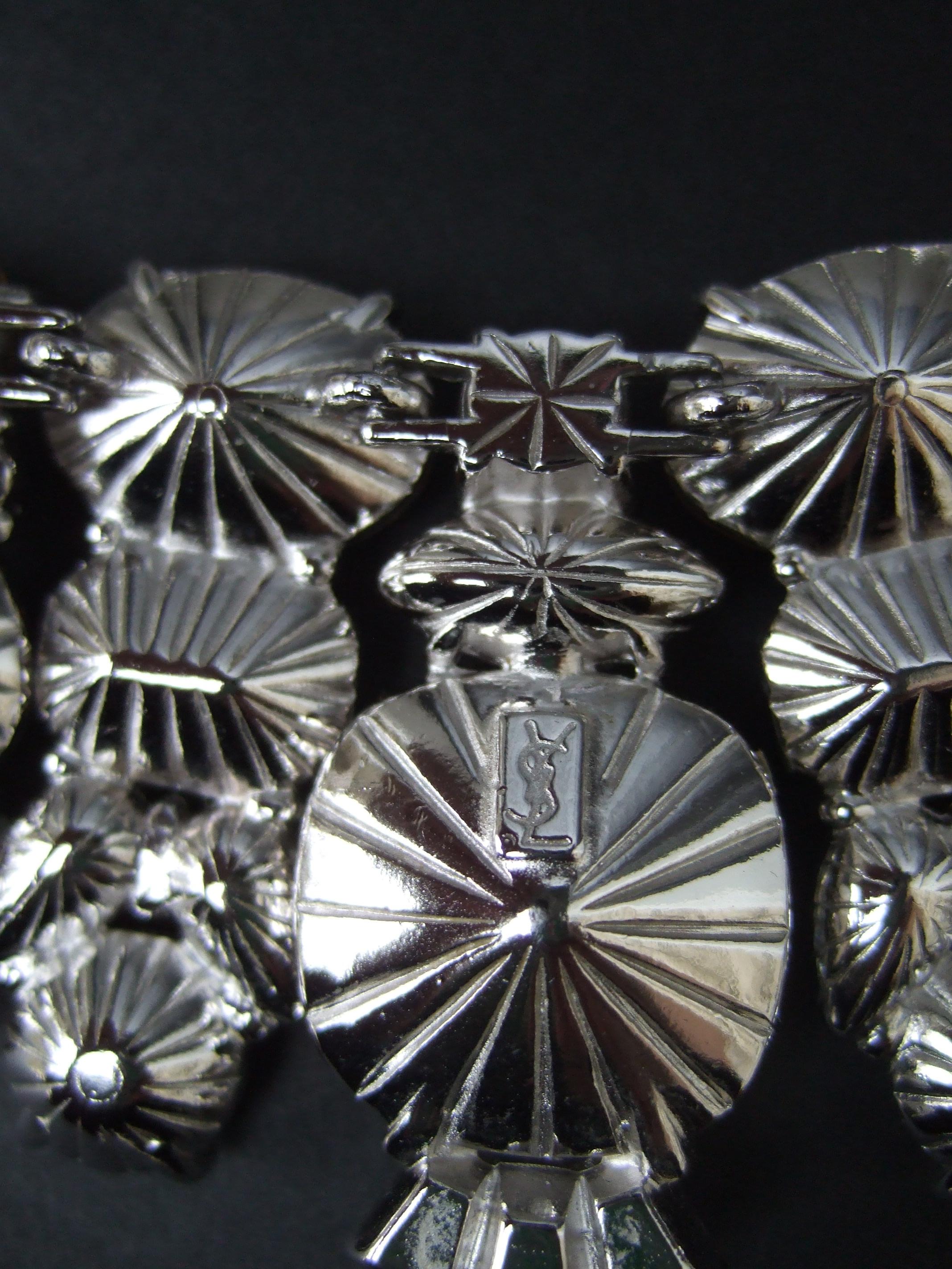 YVES SAINT LAURENT Dramatic Glittering Crystal Statement Necklace c 1980s 9
