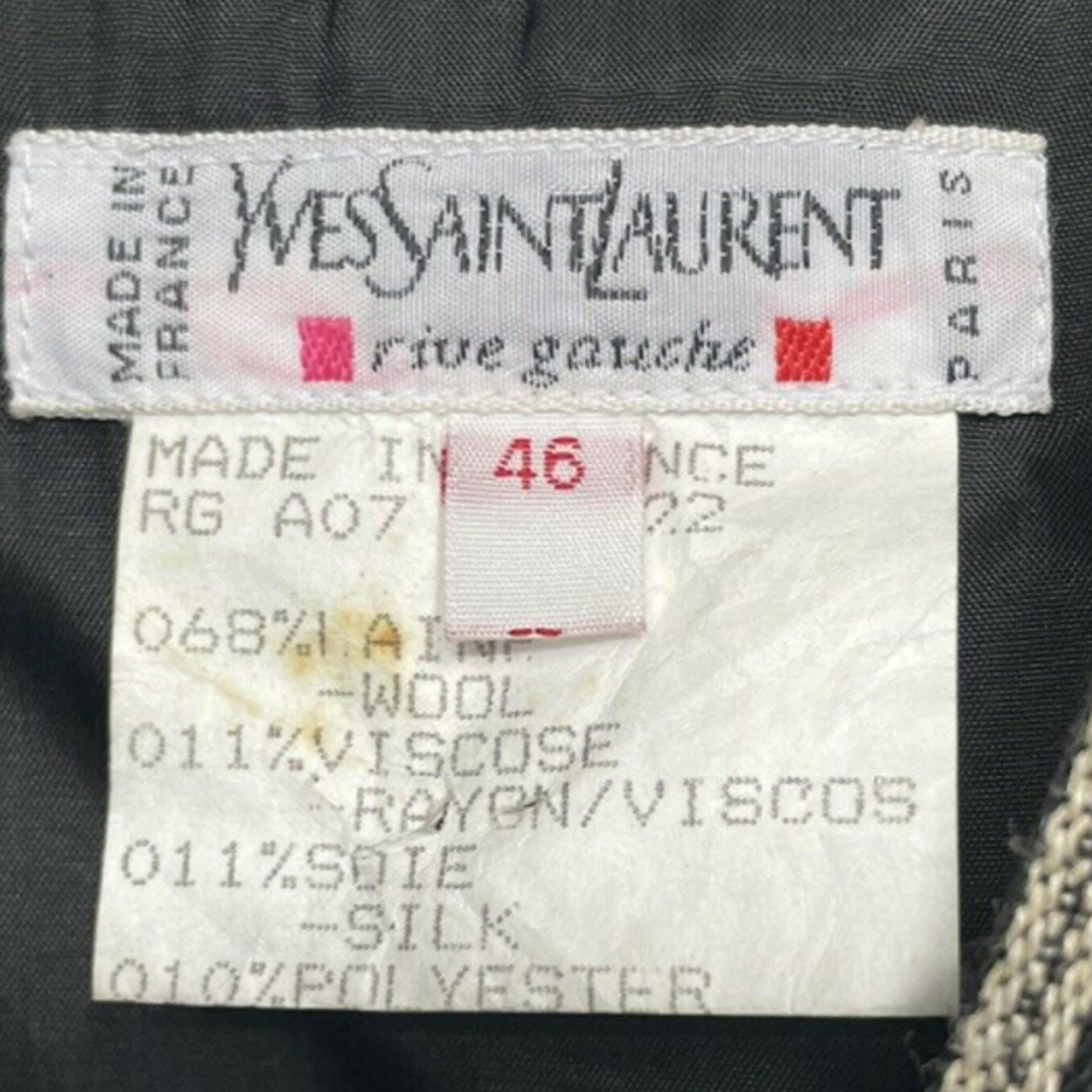 Yves Saint Laurent Dress B/W Pinstripe Silk Blend YSL Rive Gauche 1990s Sz 46 For Sale 5