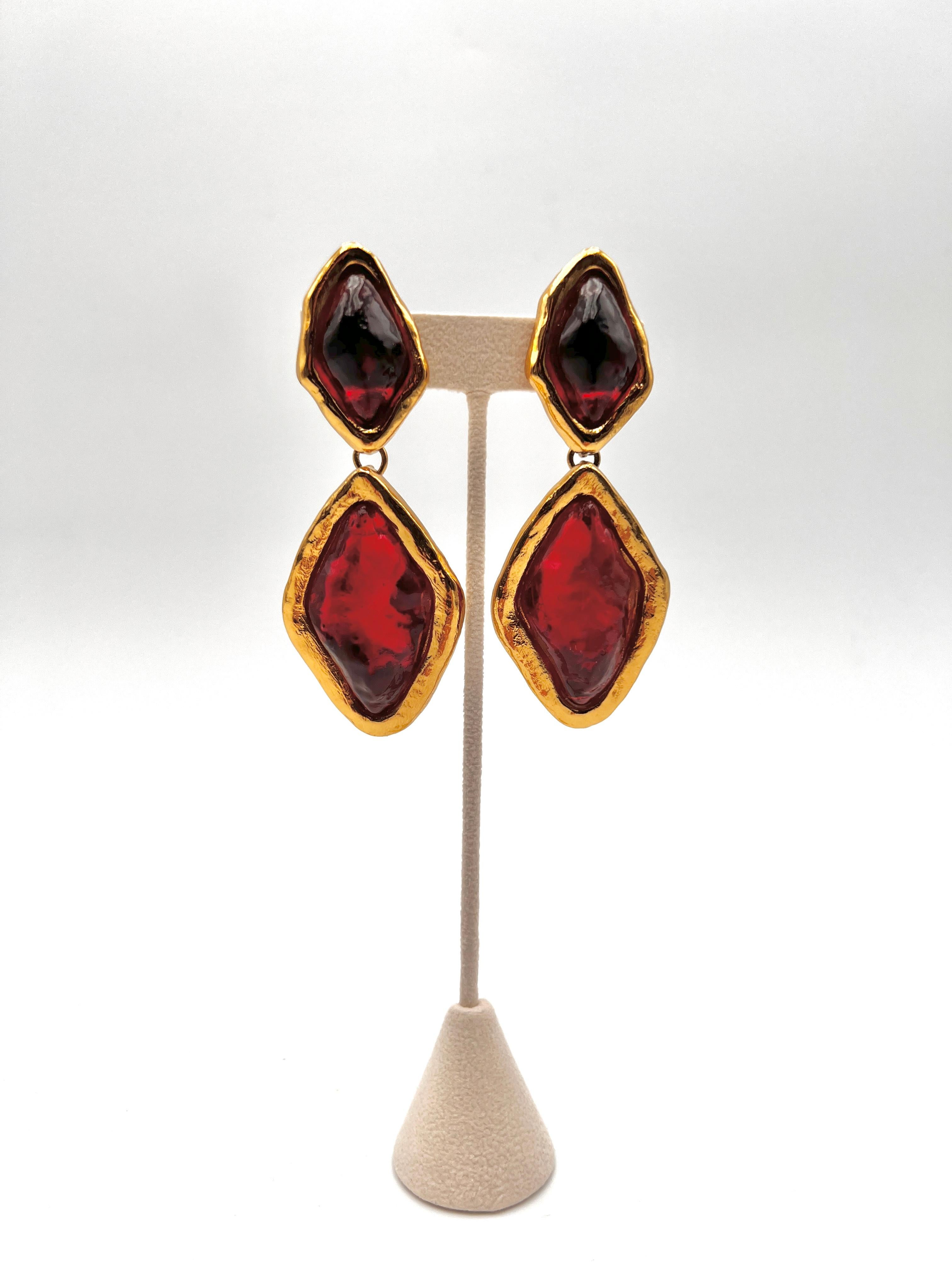 Yves Saint Laurent Drop earrings Robert Gossens 1980 Paris For Sale 6