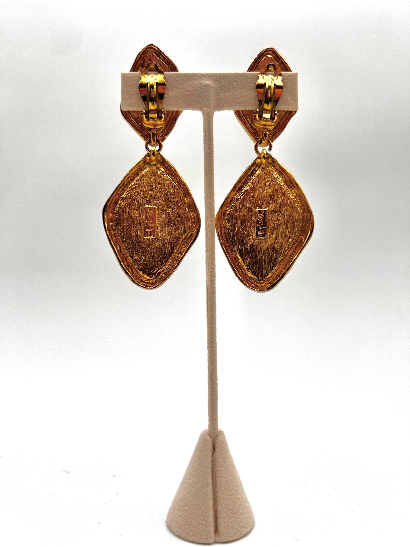 Yves Saint Laurent Drop earrings Robert Gossens 1980 Paris For Sale 8