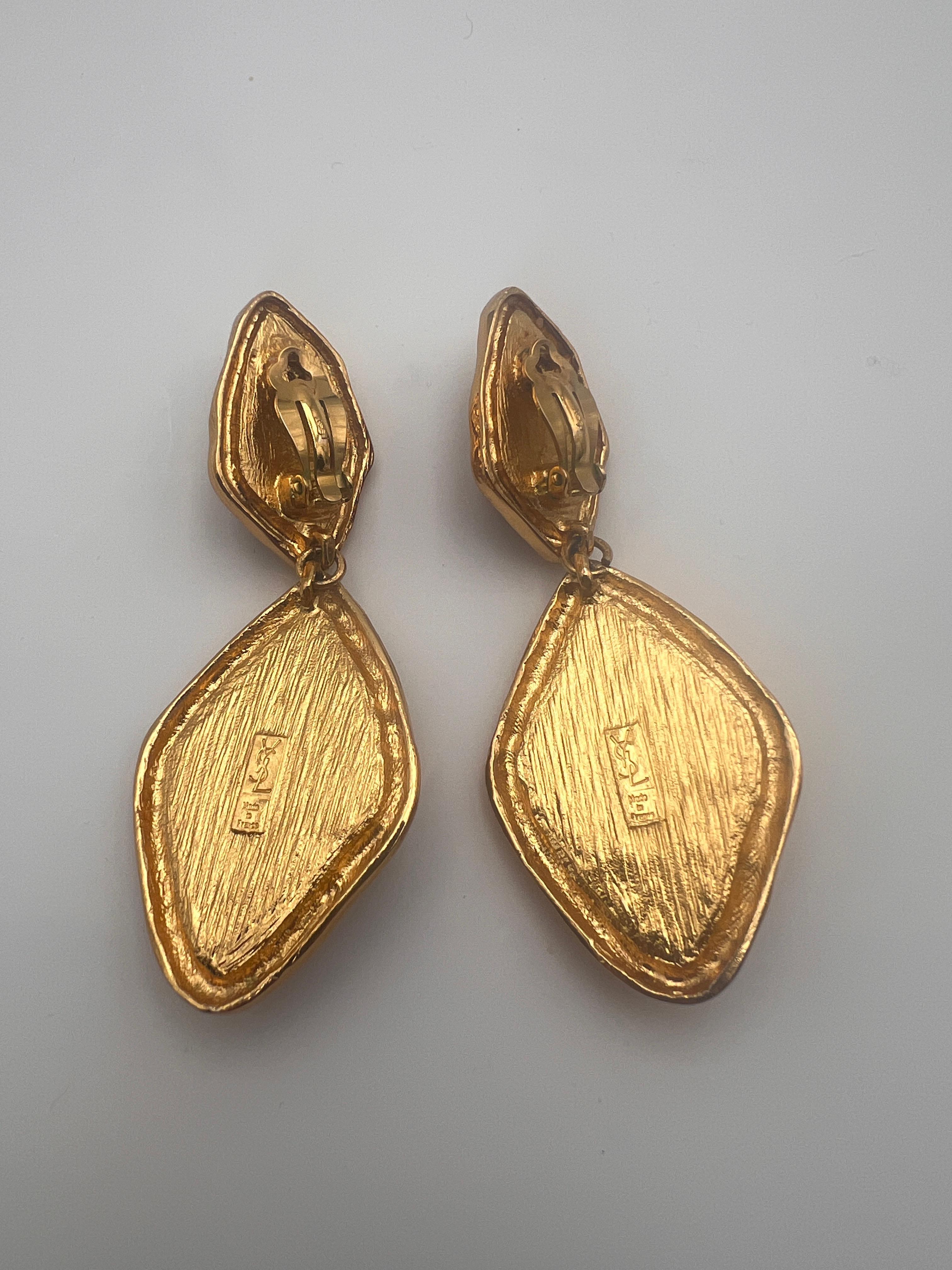 Women's Yves Saint Laurent Drop earrings Robert Gossens 1980 Paris For Sale
