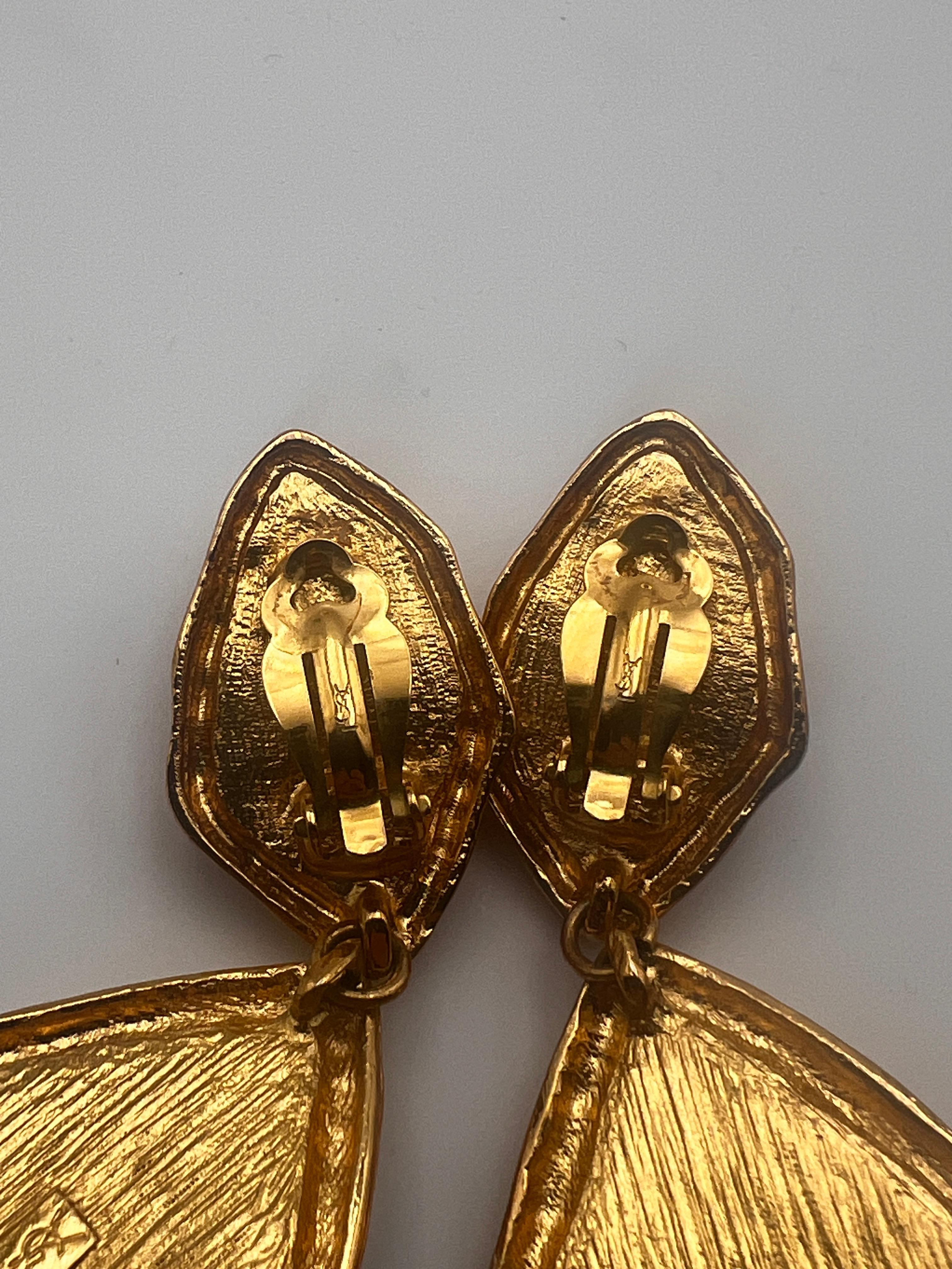 Yves Saint Laurent Drop earrings Robert Gossens 1980 Paris For Sale 1