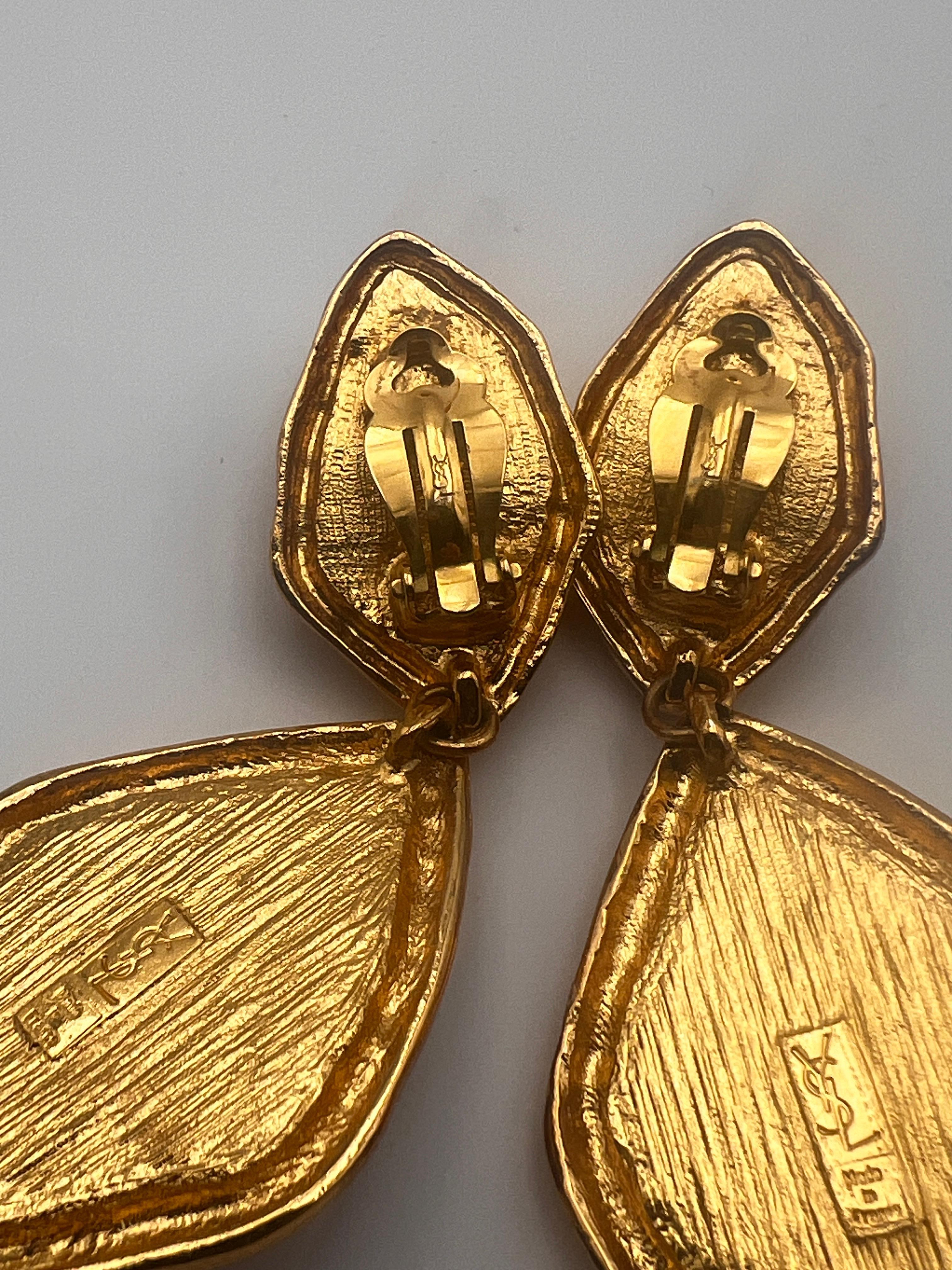 Yves Saint Laurent Drop earrings Robert Gossens 1980 Paris For Sale 2