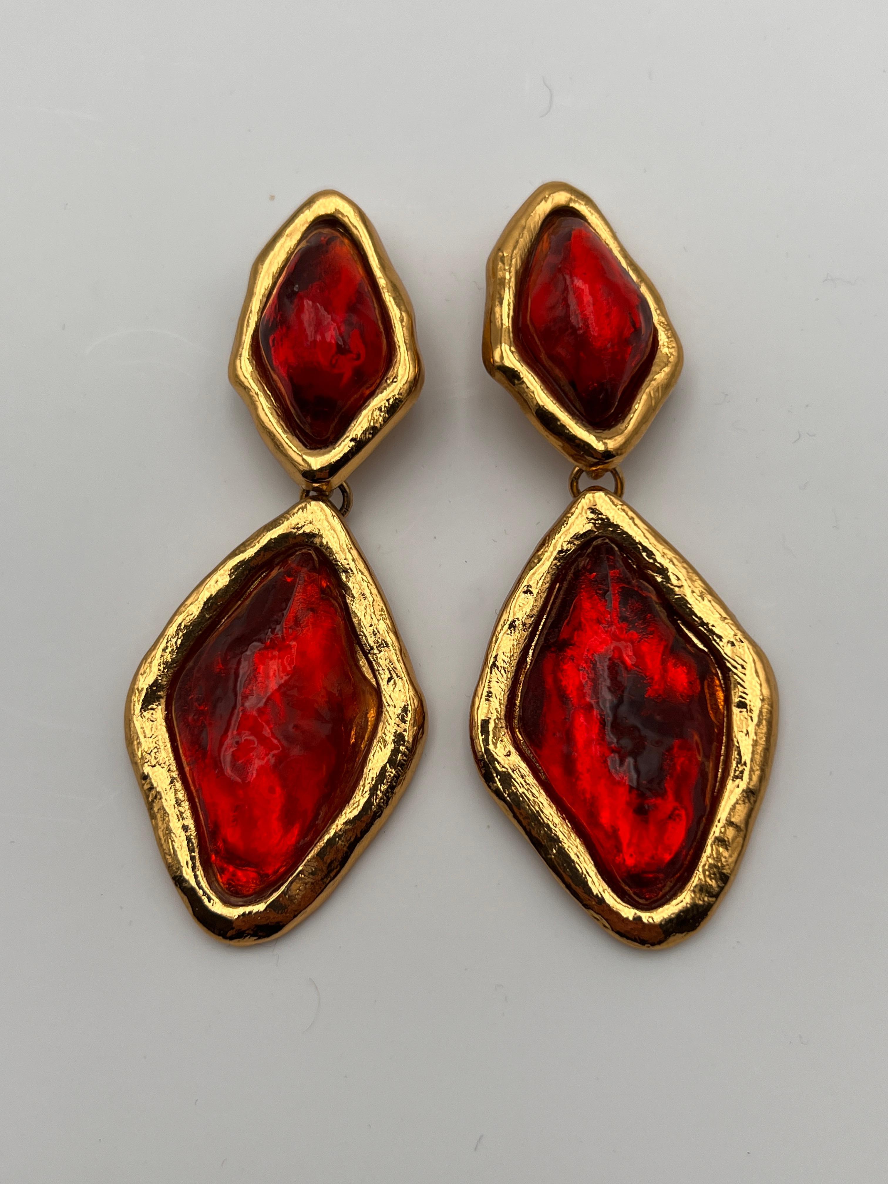 Yves Saint Laurent Drop earrings Robert Gossens 1980 Paris For Sale 3