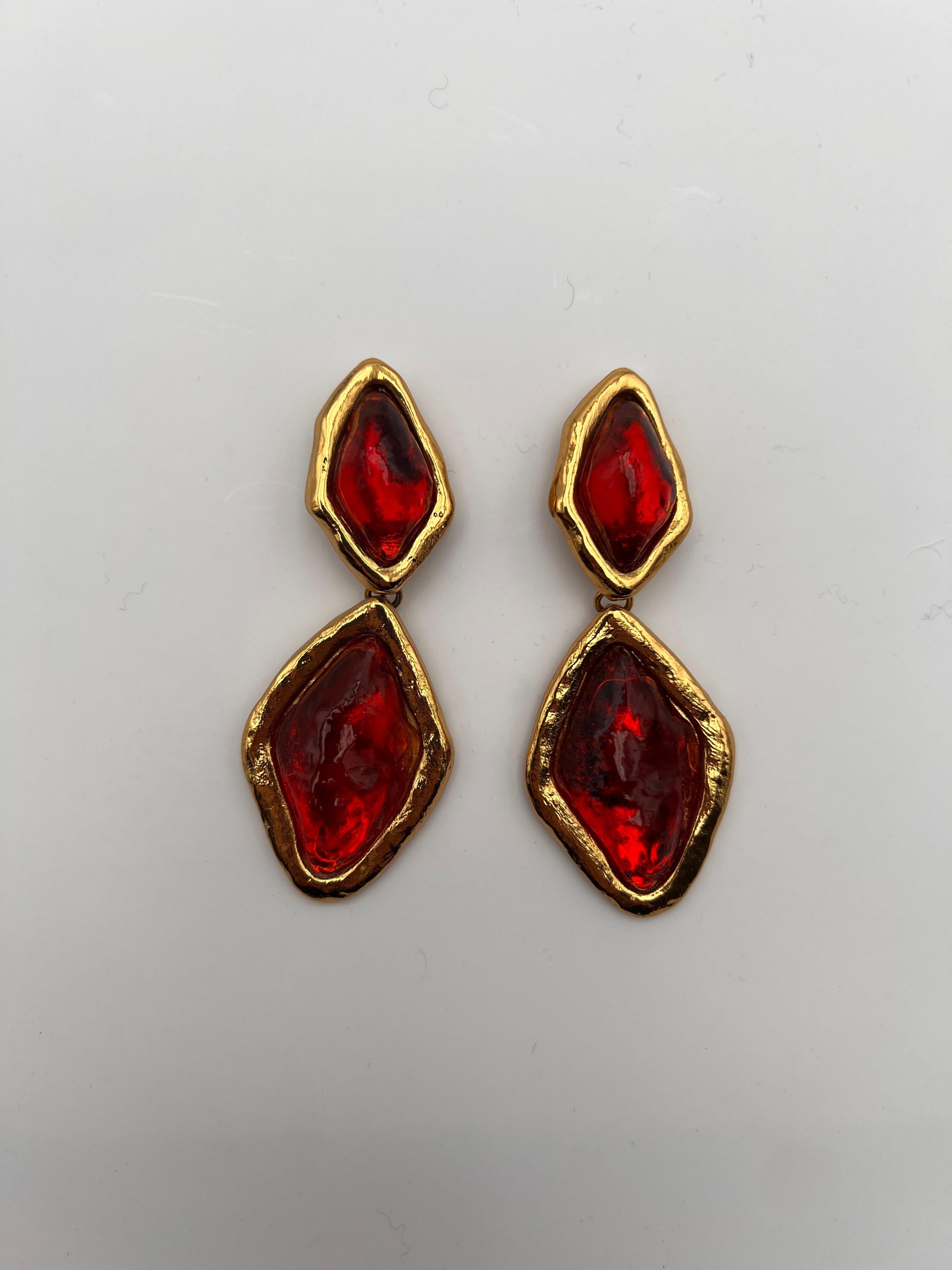 Yves Saint Laurent Drop earrings Robert Gossens 1980 Paris For Sale 4