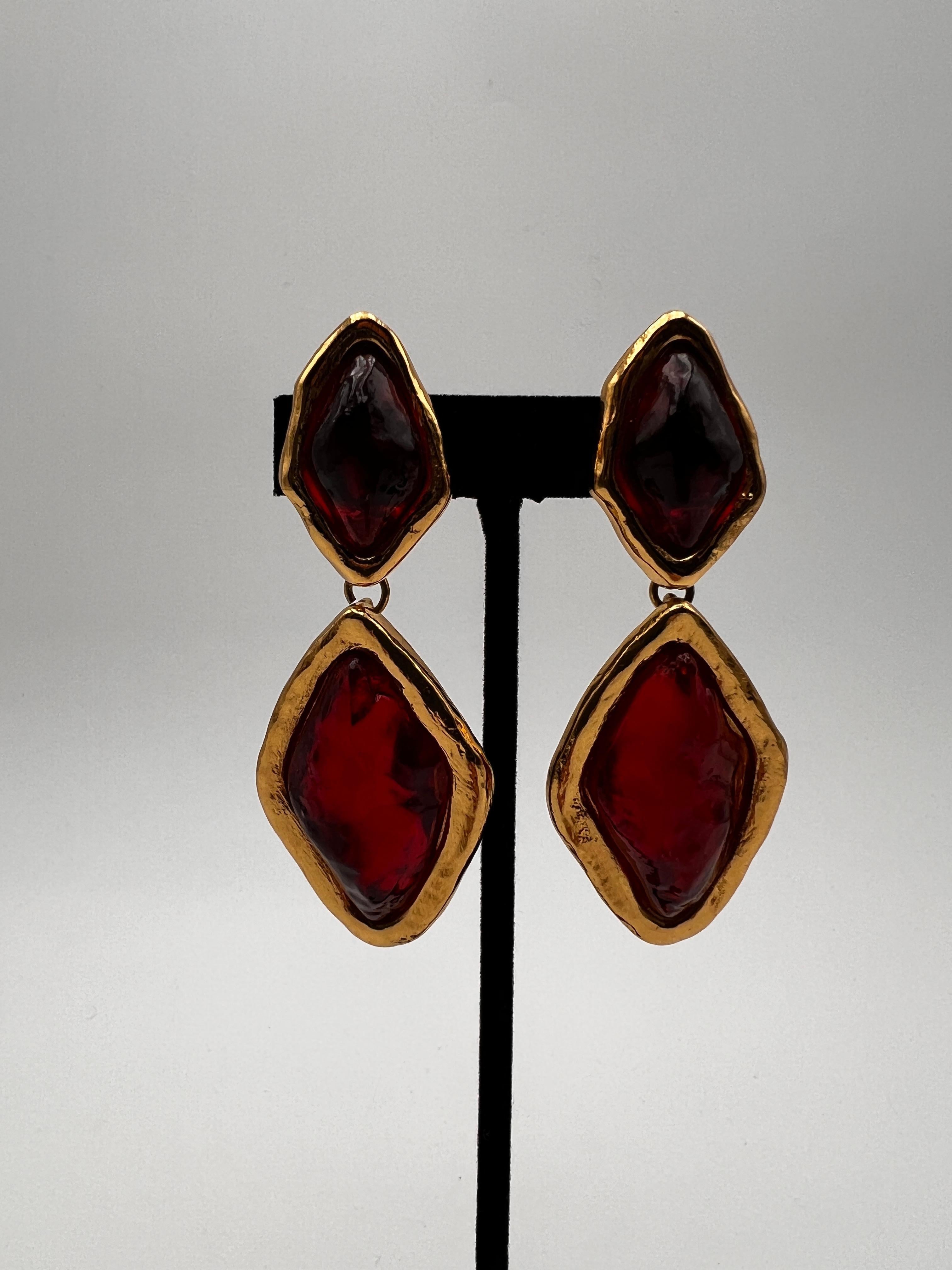 Yves Saint Laurent Drop earrings Robert Gossens 1980 Paris For Sale 5