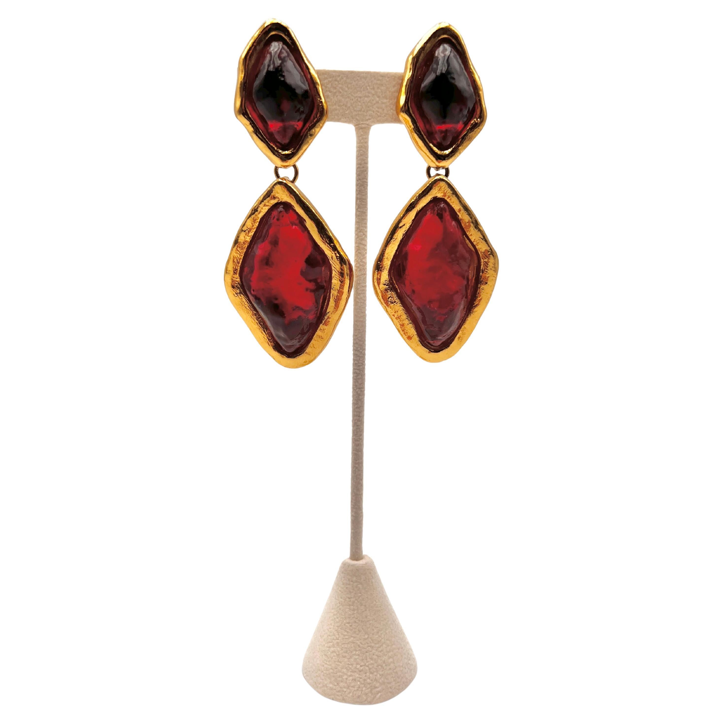 Yves Saint Laurent Drop earrings Robert Gossens 1980 Paris For Sale