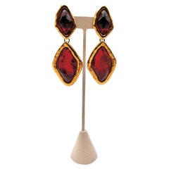 Boucles d'oreilles Yves Saint Laurent Robert Gossens 1980 Paris