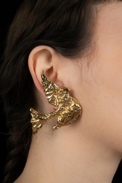 Yves Saint Laurent earrings 'dove' by Yves Saint Laurent circa 1988
