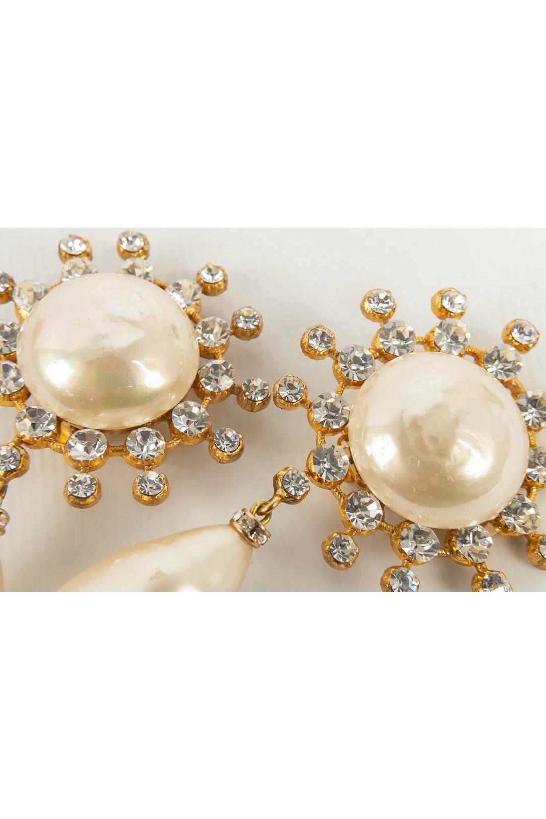 saint laurent pearl earrings