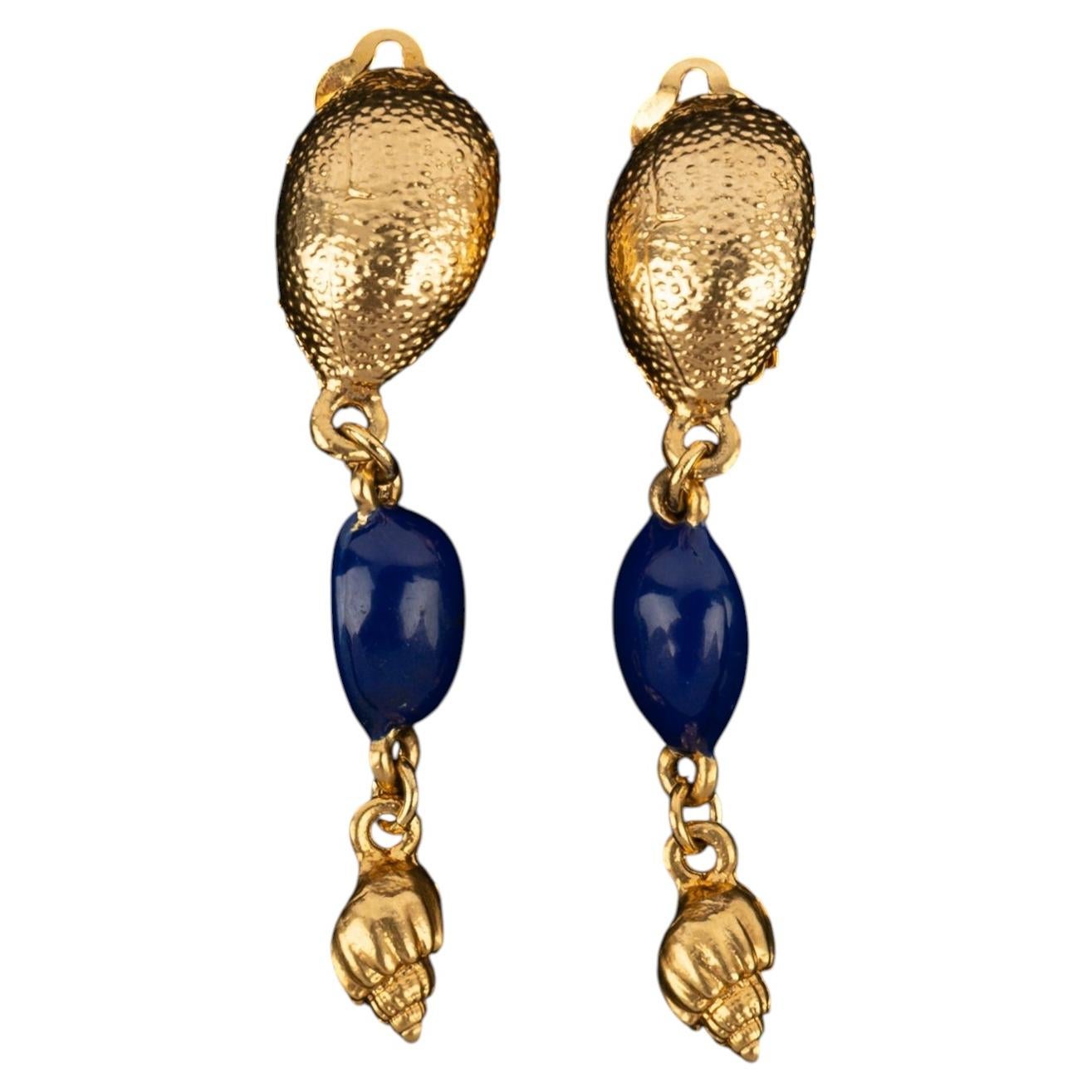 Yves Saint Laurent earrings 'shells' by Yves Saint Laurent circa 1990