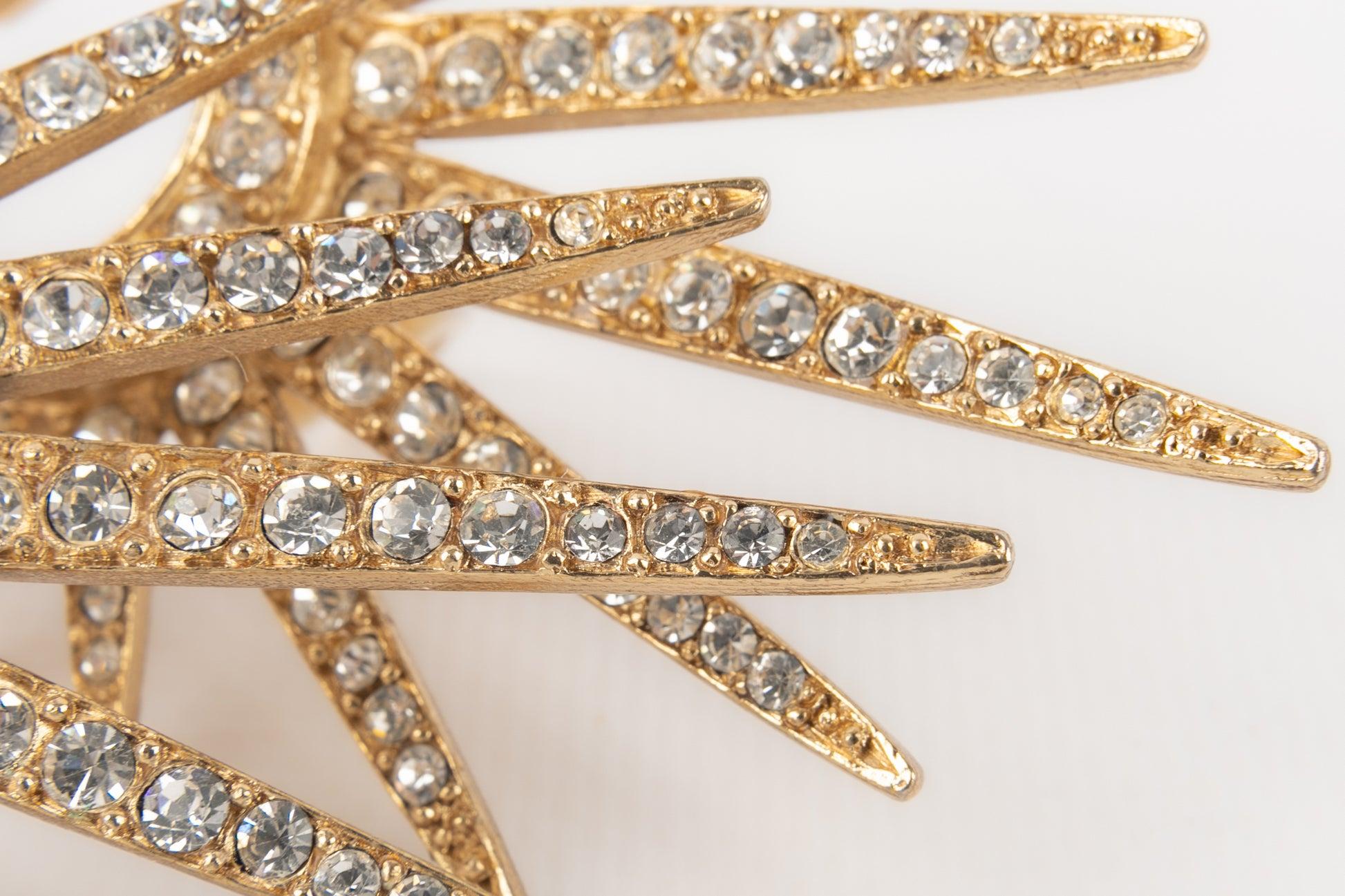 Yves Saint Laurent Earrings with Rhinestones For Sale 1